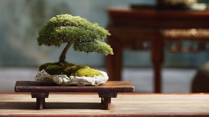 Bonsai tree on a stand