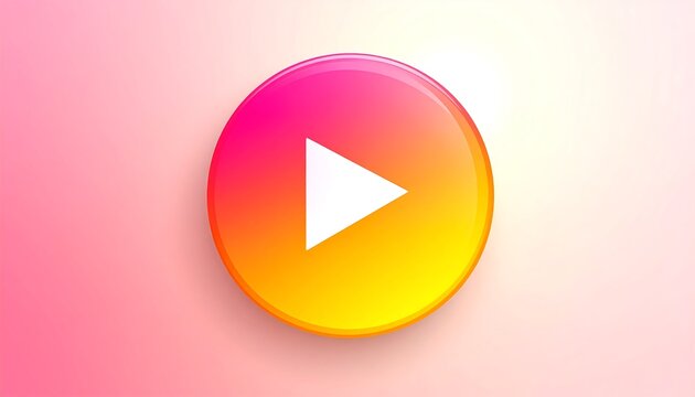 Play button icon, vibrant gradient