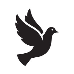 Peace Dove Flying Silhouette Icon