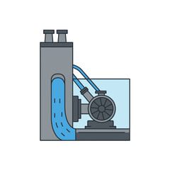 Industrial Water System Illustration: A detailed illustration of an industrial water system, showcasing the mechanics and flow of water.