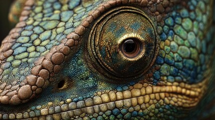 Close-up chameleon's face