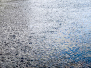 pattern of blue river water with small waves
