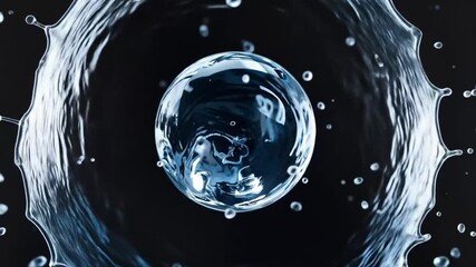 Captivating slow motion visual of a water drop impact showcasing fluid dynamics and splash - Powered by Adobe