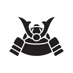 Traditional Japanese Warrior Helmet Symbol on White Background