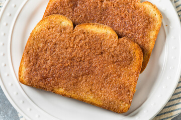Homemade American Cinnamon Toast with Butter