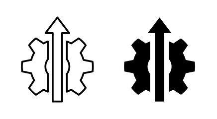 Gear and up arrow icon