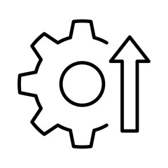 Gear and up arrow icon