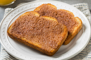 Homemade American Cinnamon Toast with Butter