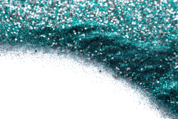 Teal and silver glitter, dark edge