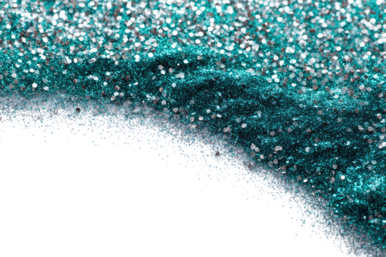 Teal and silver glitter, dark edge