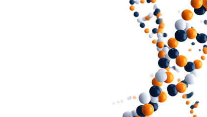 Abstract DNA molecule illustration,  3D spheres