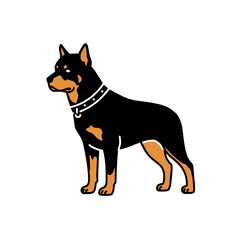Fototapeta premium Loyal Guard: A meticulously drawn canine, embodying loyalty, stands proudly, collar signifying a trusted companion.