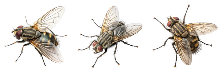 Set of Insect Fly Wiesenknopf isolated on a transparent background