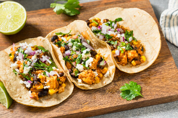 Healthy Homemade Vegan Sofritas Tofu Tacos
