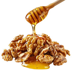 Delicious walnuts drizzled with golden honey creating a sweet and nutty treat
