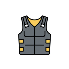Protective Vest Icon: A graphic depiction of a sturdy and reliable vest, ready to safeguard in any situation. 
