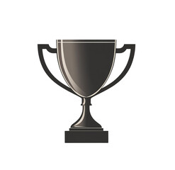 A sleek, stylish silver trophy with elegant handles, representing victory and achievement