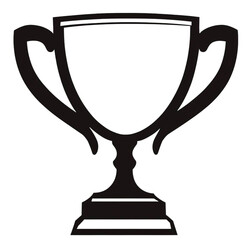 Black silhouette of a simple trophy cup on a black background