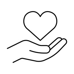 Heart in Hand icon. Vector icon design