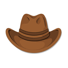 Vintage western cowboy hat design with subtle shadow on beige background