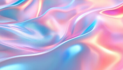 Fototapeta premium Futuristic Holographic Poster Featuring Various Shades Of Holographic Colors Created With Gradient Mesh. Incorporates A Contemporary And High-Tech Design Aesthetic.