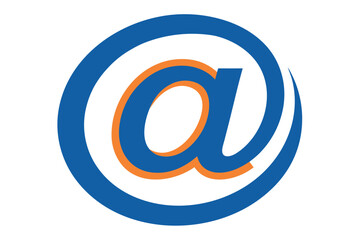Fototapeta premium Blue and Orange At Symbol Illustration for Email and Communication Purposes