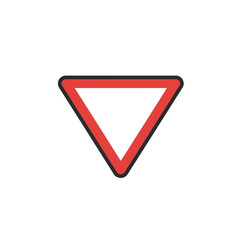 Fototapeta premium Yield Road Sign: A clear and concise illustration of a yield road sign, conveying essential information to drivers about right-of-way regulations.