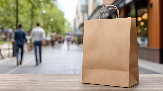Fast food delivery takeaway convenient online order service with paper bag enjoying meals on the go