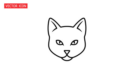 Charming outline of a cat's face, perfect for pet care brands, vet clinics, or animal lovers seeking adorable, minimalist graphics.