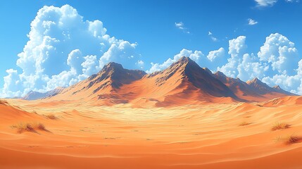 Fototapeta premium Desert landscape illustration