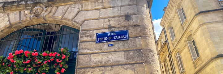 Rue Porte Cailhau sign in Bordeaux, France