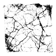 Naklejka premium Black and white grunge texture vector design with crack pattern for abstract background and overlay effect