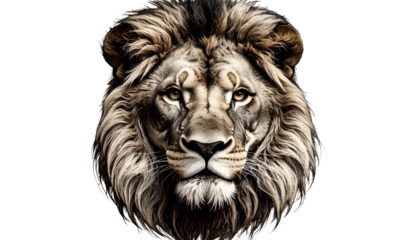 lion head isolated on white