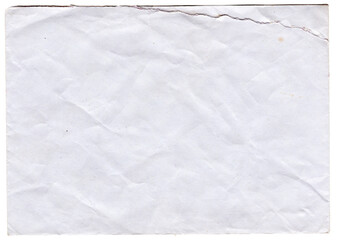 Alter Briefumschlag in Weiß mit Riss geöffnet - Briefgeheimnis gelüftet bzw. gebrochen