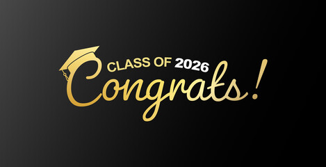 Class of Senior 2026 Design with Bold Typography and Graduation Theme Elements
