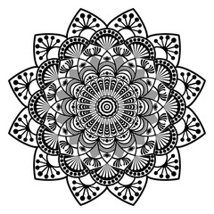 Decorative mandala drawing detailed floral circular ornament design vector illustration