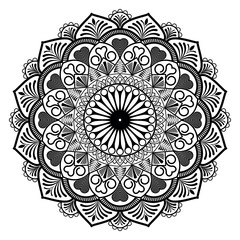 Decorative mandala drawing detailed floral circular ornament design vector illustration