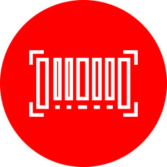 Serial Number Vector Line White Circle Red Icon Design