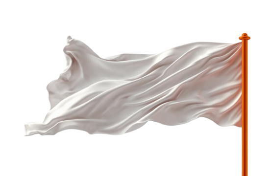 waving flag on transparent background, mockup, png