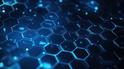 Abstract technology hexagon network background