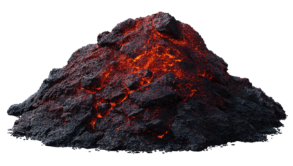Molten pile of volcanic rock.  Fiery, craggy heap of hot lava