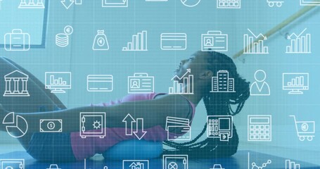 Animation of icons over statistics - Powered by Adobe