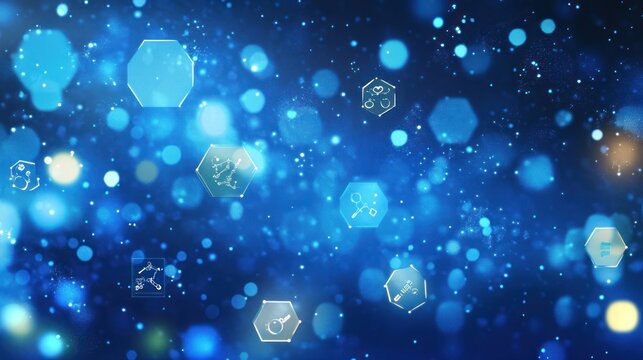 Abstract medical icons on blurred background - Powered by Adobe