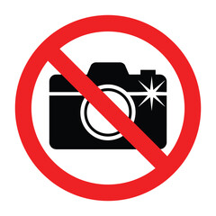 No photography allowed sign with camera icon