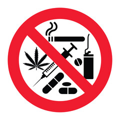 No drugs or smoking symbol