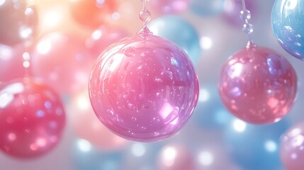 Obraz premium Pastel colored hanging ornaments