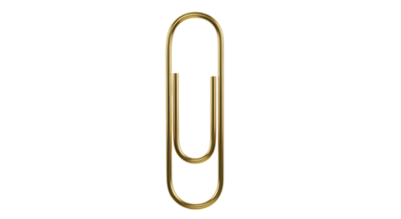 Isolated Golden Paper Clip