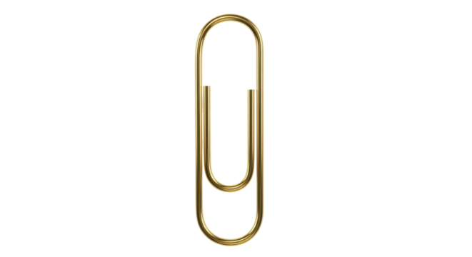 Isolated Golden Paper Clip