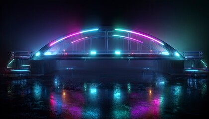 Neon Genesis Bridge A Cyberpunk Metropolis