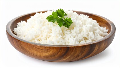 bowl of rice on white background